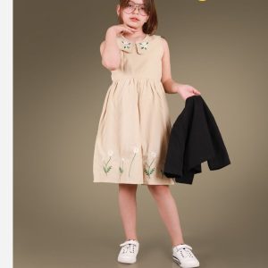 کت سارافون گلدوزی دخترانه مدل رعنا مشکی کرم